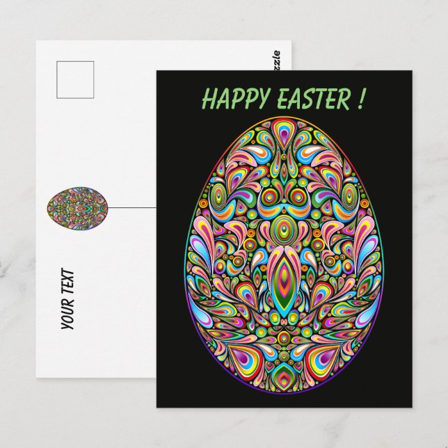 Carte Postale Easter Egg Psychedelic Design Kids Organic T-Shirt (Devant / Derrière)