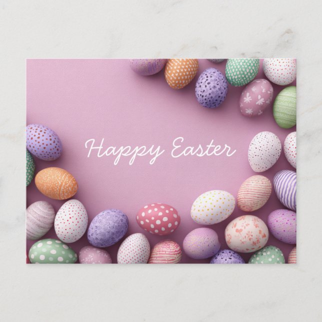 Carte Postale Easter Postcard with Easter Eggs (Devant)