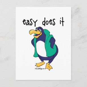 Carte Postale Easy It Penguin