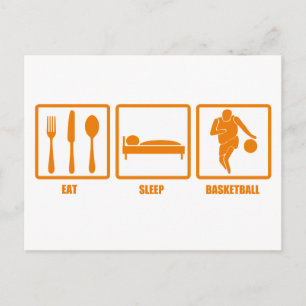 Carte Postale Eat Sleep Basketball