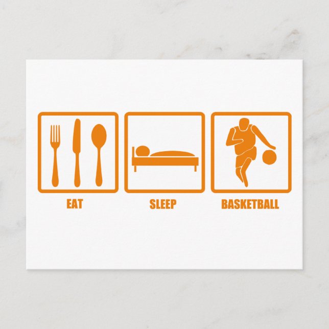 Carte Postale Eat Sleep Basketball (Devant)
