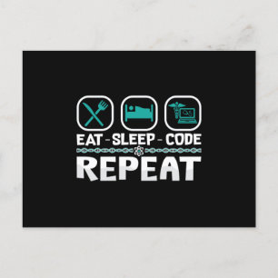 Carte Postale Eat Sleep Code Repeat Medical Coder ICD Coding