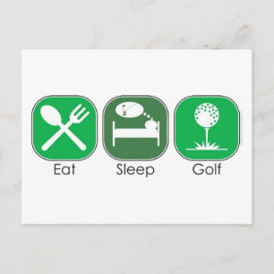 Carte Postale Eat Sleep Golf