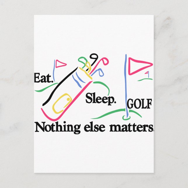 Carte Postale Eat Sleep Golf (Devant)