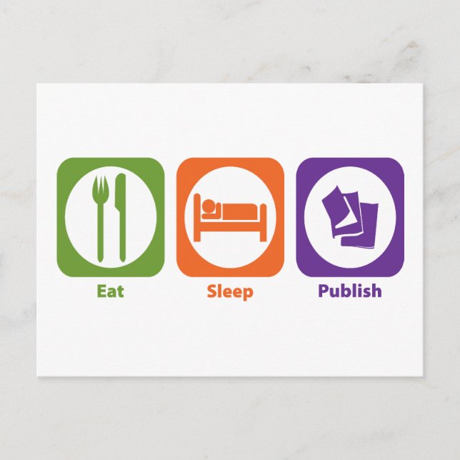 Carte Postale Eat Sleep Publier (Devant)