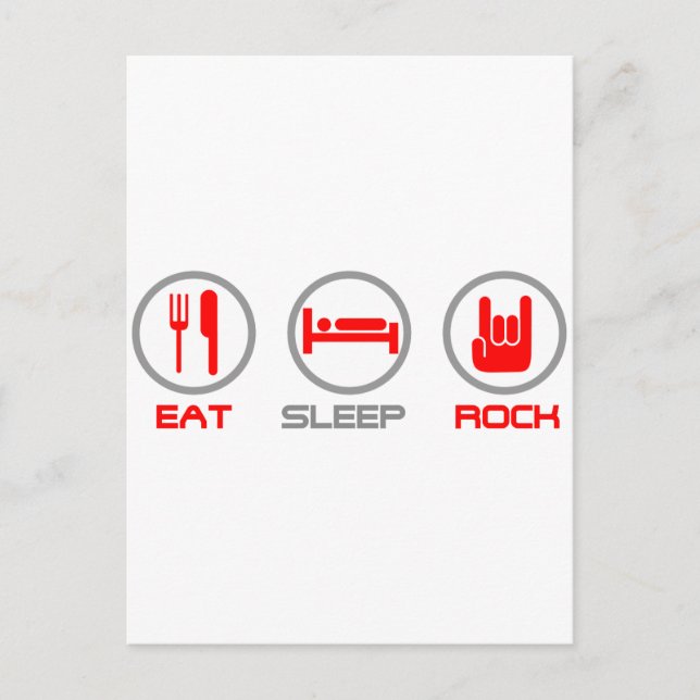Carte Postale Eat Sleep Rock - Emo, goth, alternative, grunge (Devant)