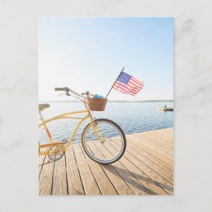 Carte Postale Eau Bicyclette au bord du lac