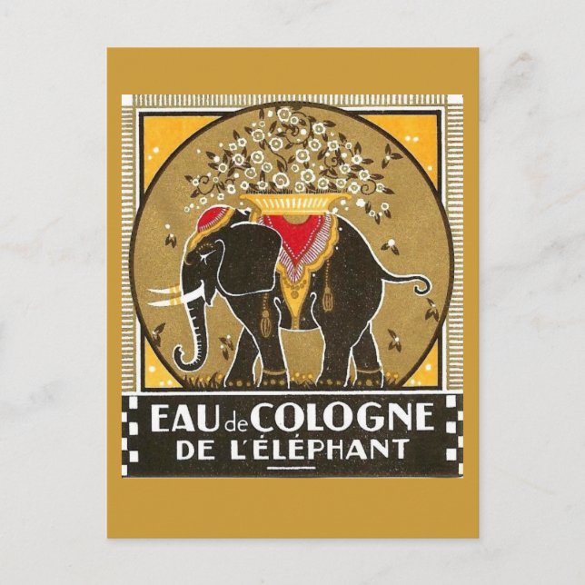 Carte postale Eau de Cologne de l'éléphant (Devant)