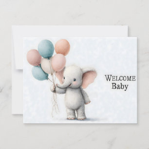 Carte Postale Eau douce Illustration d'un éléphant bébé