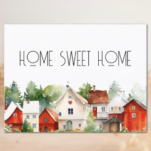 Carte Postale Eau-forte Home Sweet Home Immobilier