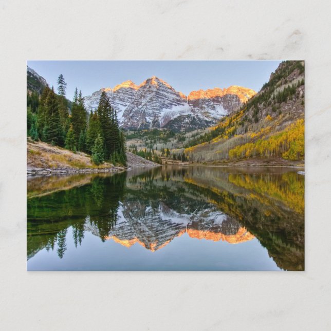 Carte Postale Eau | Maroon Bells Lake Aspen Trees (Devant)
