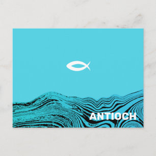Carte Postale Eau Ondulée Poisson Jésus