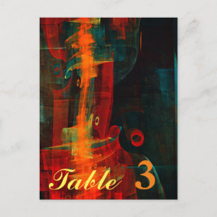 Carte Postale Eau Orange Rouge Bleu moderne Art Abstrait Motif