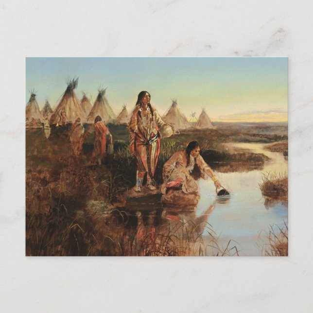 Carte Postale Eau Pour Camp De Charles Marion Russell (Devant)