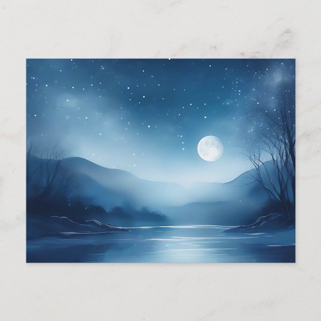 Carte Postale Eaux au clair de lune, une nuit de rêve (Devant)