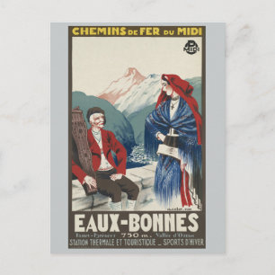 Carte Postale Eaux-Bonnes France Chemins de fer Vintages
