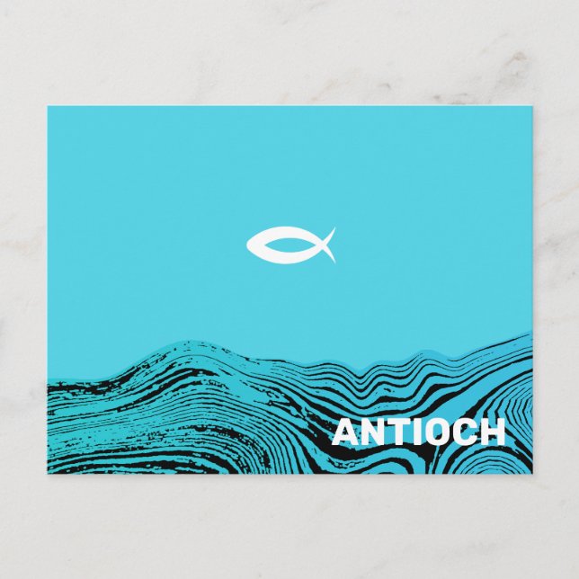 Carte Postale Eaux ondulées Jésus Poisson (Devant)