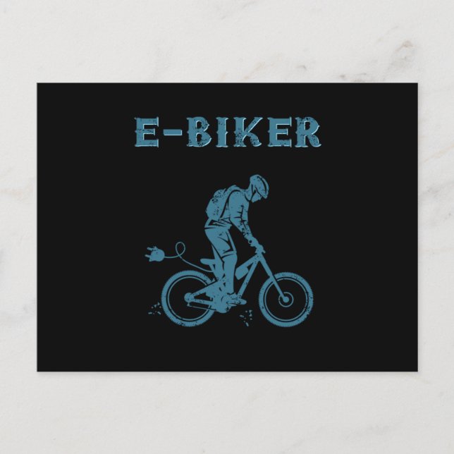 Carte Postale EBiker Electric Bike EBike Cycling Cyclist Gift (Devant)