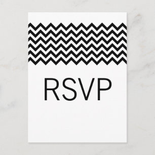 Carte postale Ebony Simple Chevron RSVP