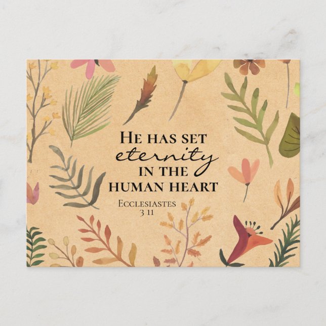 Carte Postale Ecclésiaste 3:11 Il a mis l'éternité dans le coeur (Devant)
