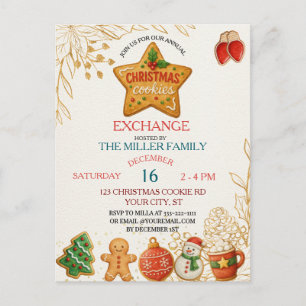 Carte Postale Échange de biscuits de fête de fin d'année