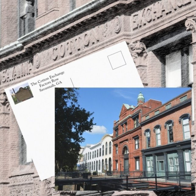 Carte Postale Échange de coton de Savannah Rangée Factors Photog (Créateur téléchargé)