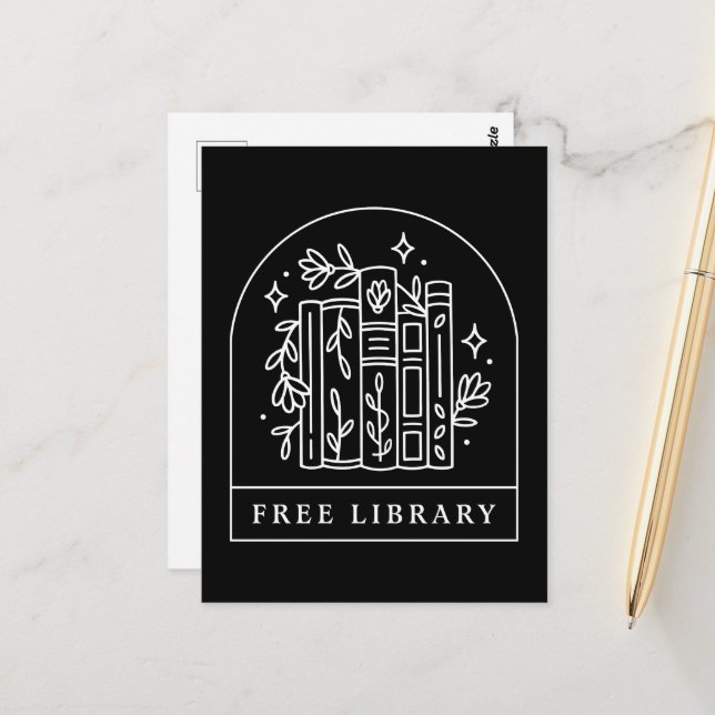 Carte Postale Échange de livres de bibliothèque gratuits (Devant/Arrière en situation)