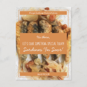 Carte Postale Échange de recettes de script blanc safran personn