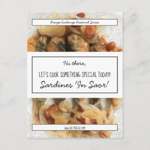 Carte Postale Échange de recettes personnalisées en noir Script