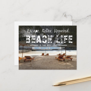 Carte Postale Échappez-vous. Détendez-vous. Relaxez. Vie tropica