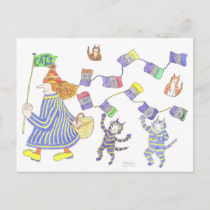 Carte Postale Écharpes de MadCatWoman dans le lavage