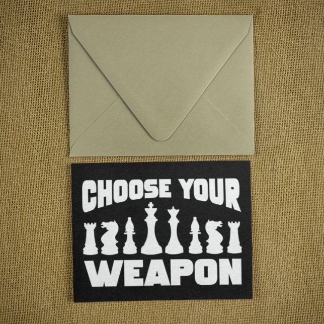 Carte Postale Échecs Choisissez votre arme Échecs Pièces (chess choose your weapon)
