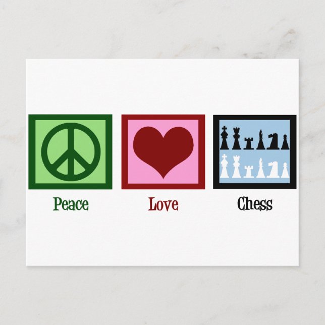 Carte Postale Échecs Peace Love (Devant)