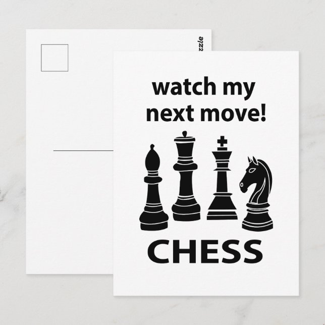 Carte Postale Échecs Regarde Mon Prochain Coup Échecs (Devant / Derrière)