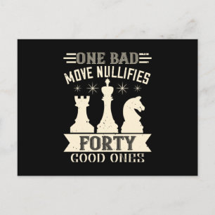 Carte Postale Échecs - Une mauvaise action annule 40 bonnes