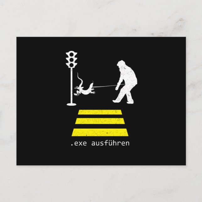 Carte Postale Echse Ausfhren Programmier Coder Programmer Cadeau (Devant)