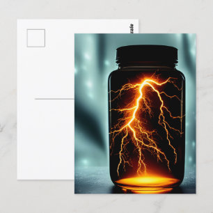 Carte Postale Éclair Dans Un Art numérique À Bouteille