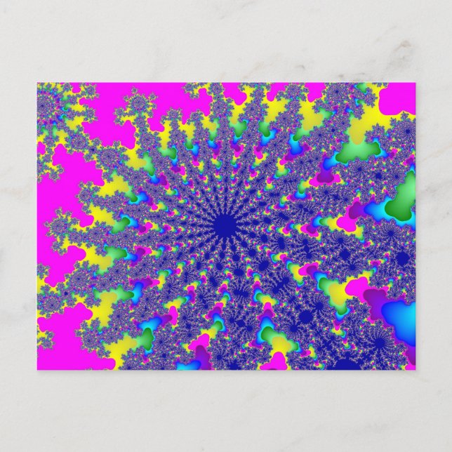 Carte postale éclatée arc-en-ciel rose personnalis (Devant)