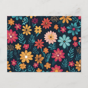 Carte Postale Éclatement floral coloré