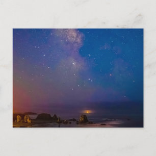 Carte Postale Éclipse lunaire & Voie lactée Bandon Beach, Oreg