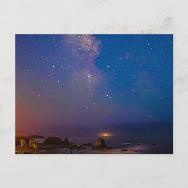 Carte Postale Éclipse lunaire & Voie lactée | Bandon Beach, Oreg (Devant)
