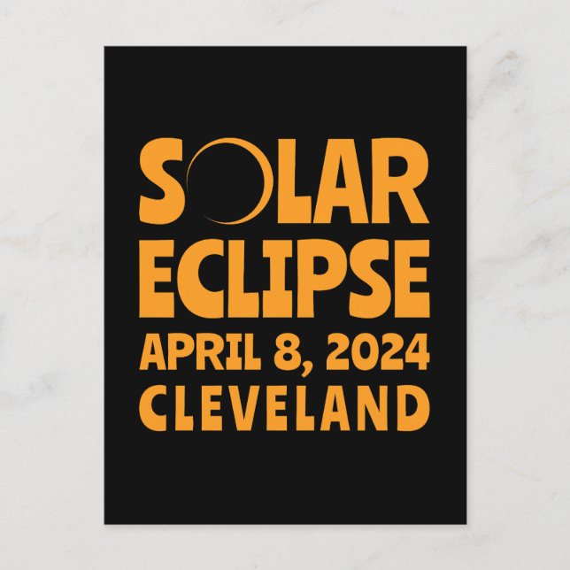 Carte Postale Éclipse solaire 2024 Cleveland Ohio (Devant)