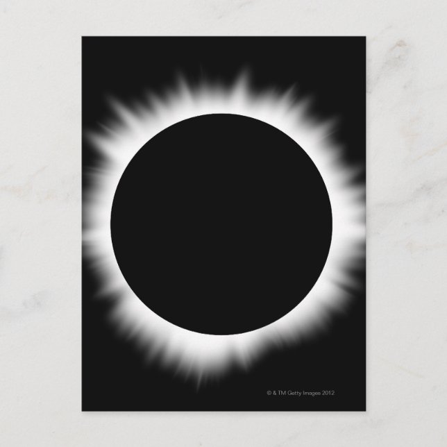 Carte Postale Éclipse solaire avec Corona (Devant)
