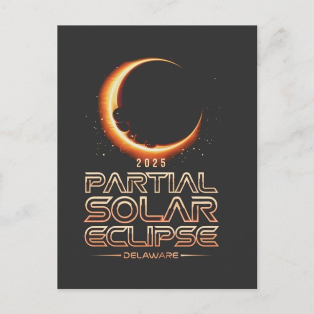 Carte Postale Éclipse solaire partielle New Jersey 2025 (Devant)
