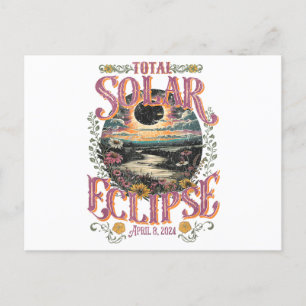 Carte Postale Éclipse solaire super totale 8 avril 2024 Astronom