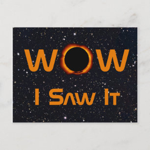 Carte Postale Éclipse Solaire Total WOW Je L'Ai Vu