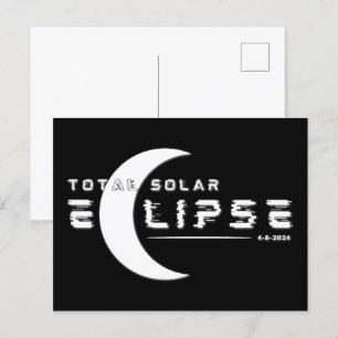 CARTE POSTALE ÉCLIPSE SOLAIRE TOTALE 2024