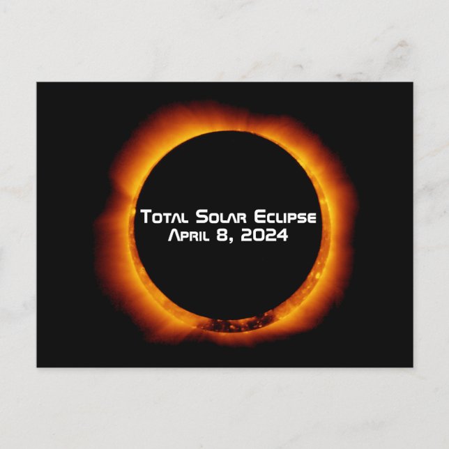 Carte Postale Éclipse solaire totale 2024 (Devant)