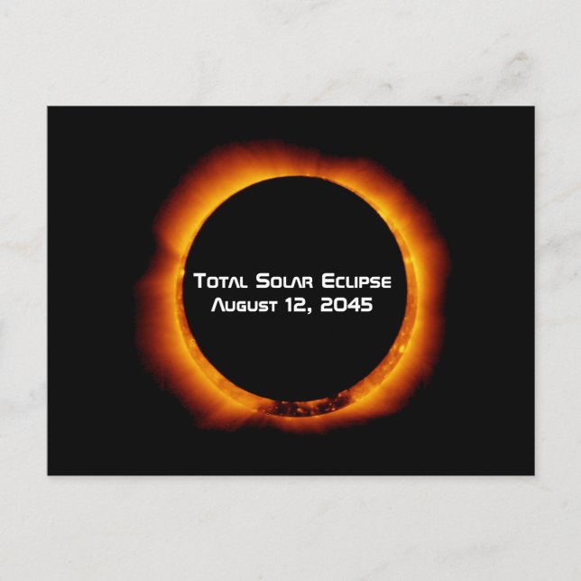 Carte Postale Éclipse solaire totale 2045 (Devant)
