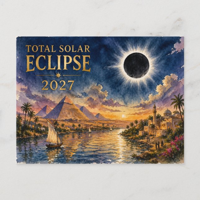 Carte Postale Éclipse totale de soleil 2027 Égypte (Devant)